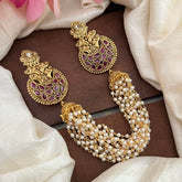 Red Bridal Jada Billai with Pearl Maatil-Bun Billai-G13063